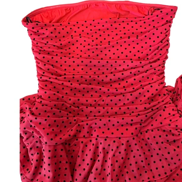 Berenson Red Polka Dot Mesh Mini Dress w/built in shorts– Fashion Nova (Size L) - Picture 9 of 16